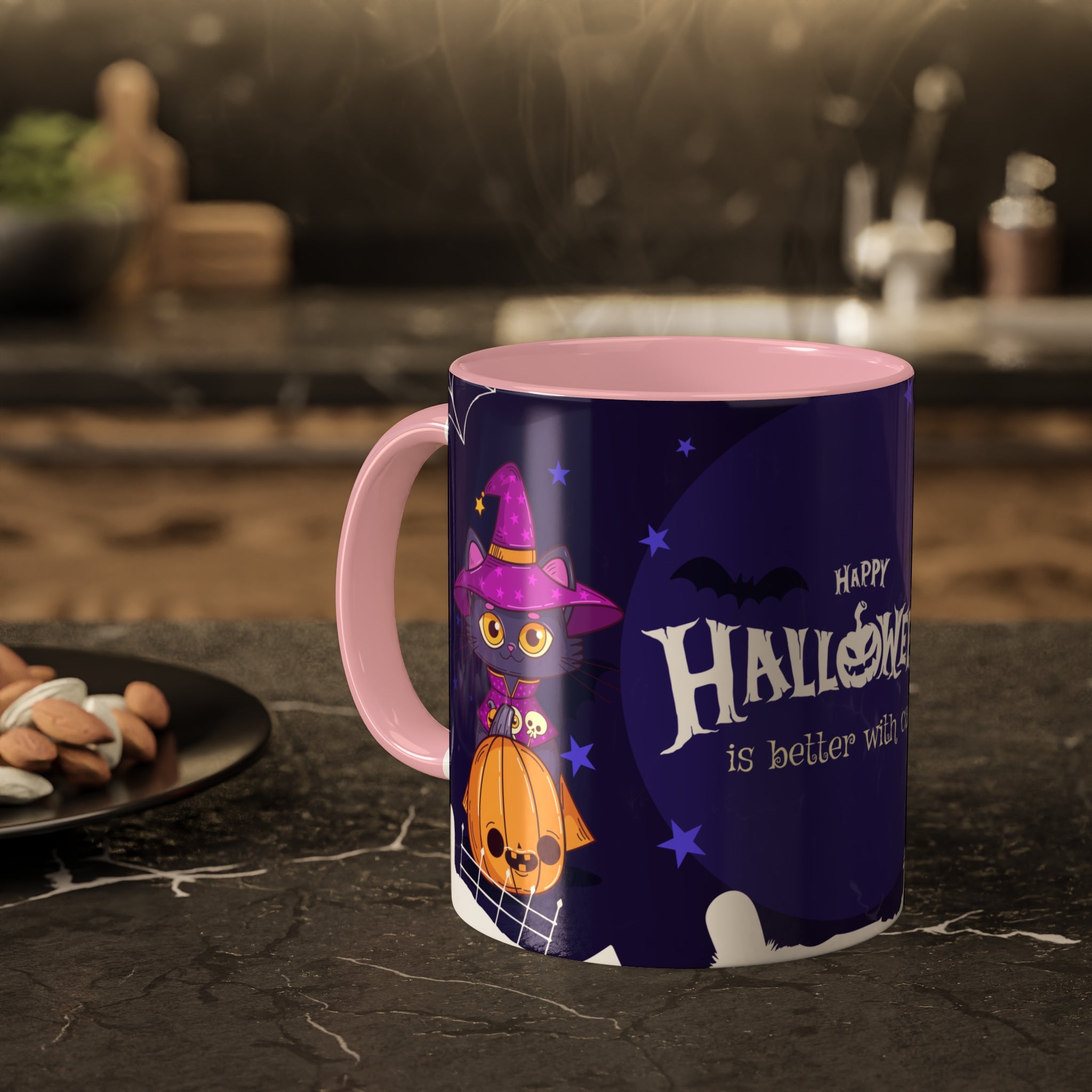Happy Halloween with Witch's Cats | Colorful Mugs